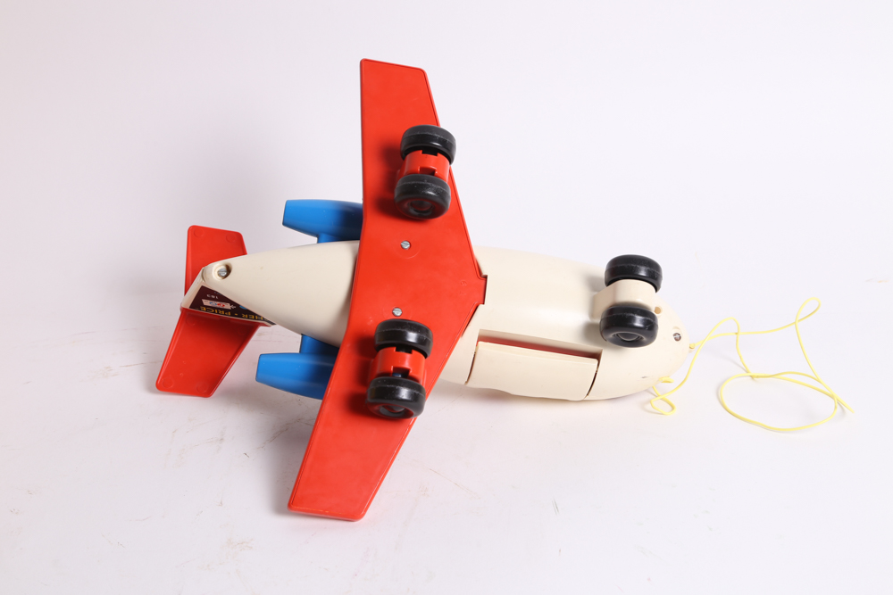 Vintage Fisher-Price Airplane and Mattel School Bus Toys