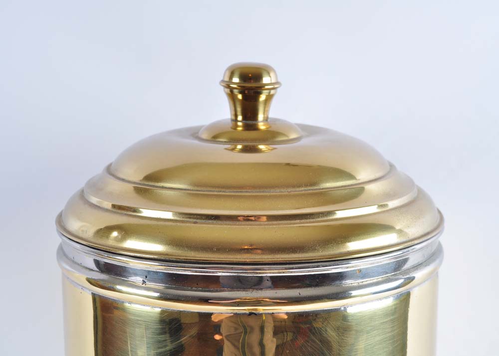 19th Century Brass Coffee Dispenser with Scoop