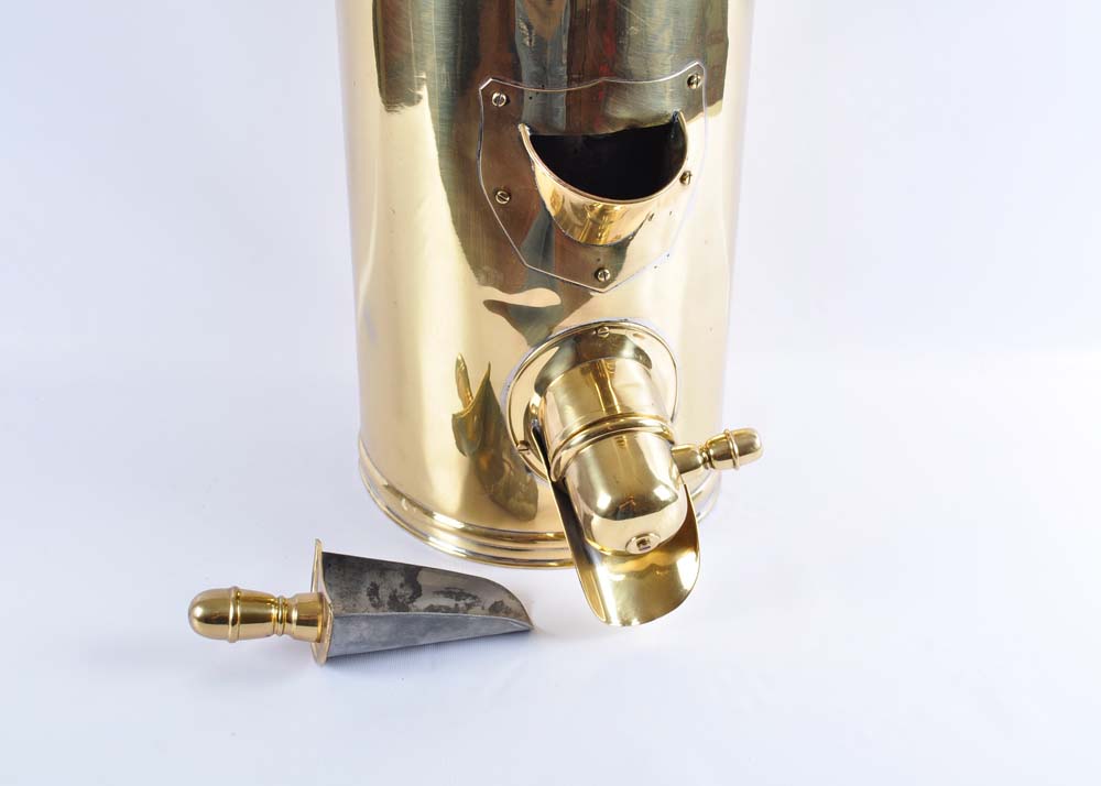 19th Century Brass Coffee Dispenser with Scoop