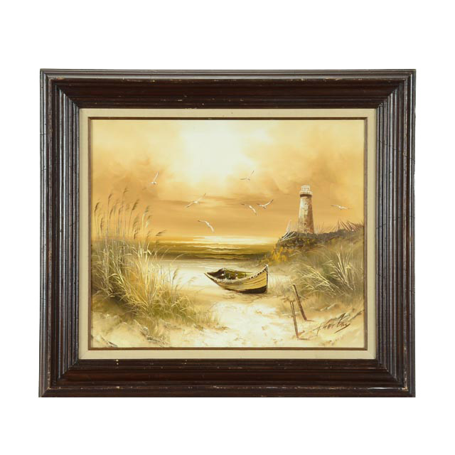 H. Gailey Oil on Canvas Coastal Painting