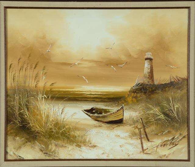 H. Gailey Oil on Canvas Coastal Painting
