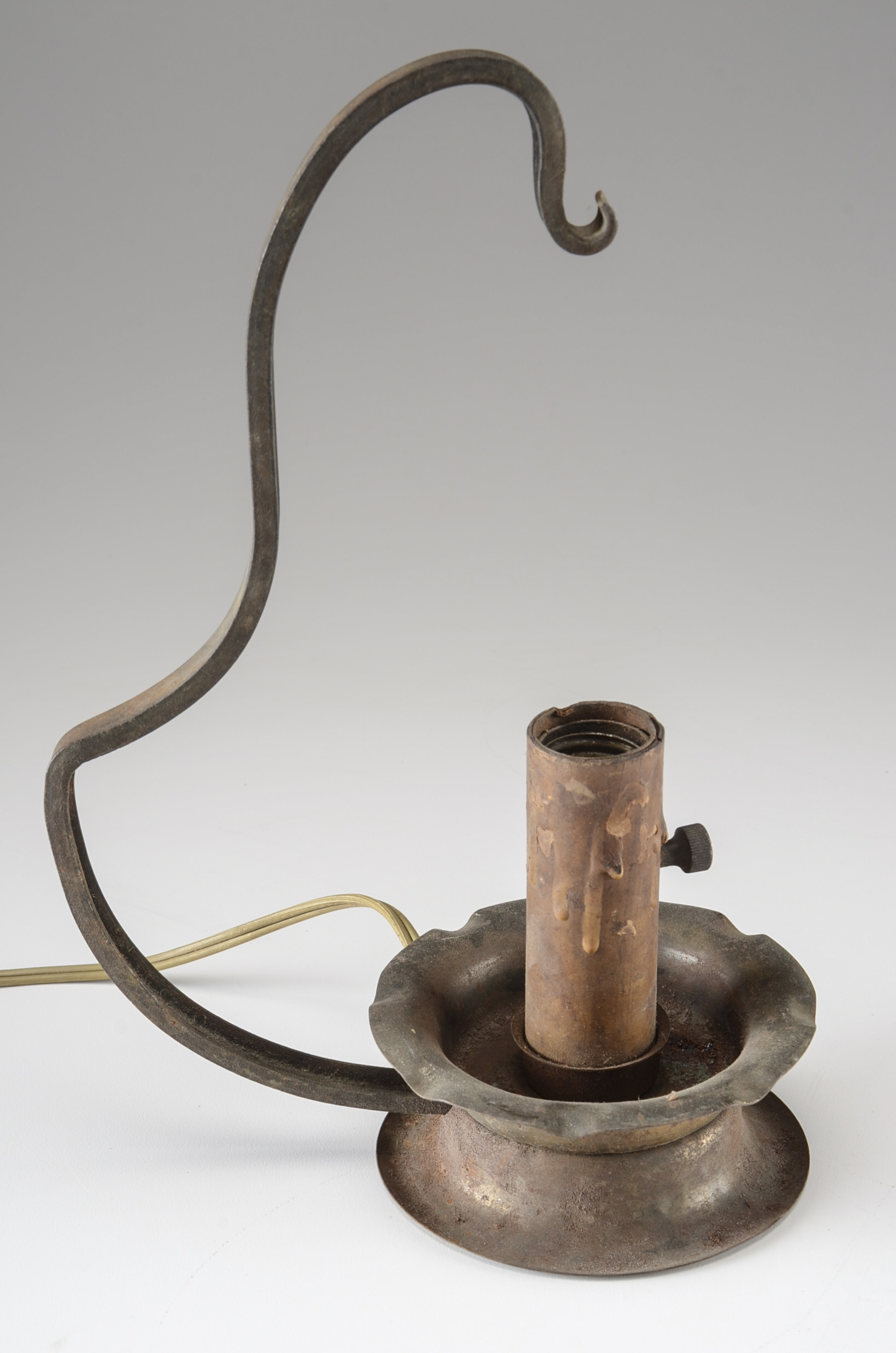 Group of Four Metal Figural Molds and Pair of Vintage Lamps