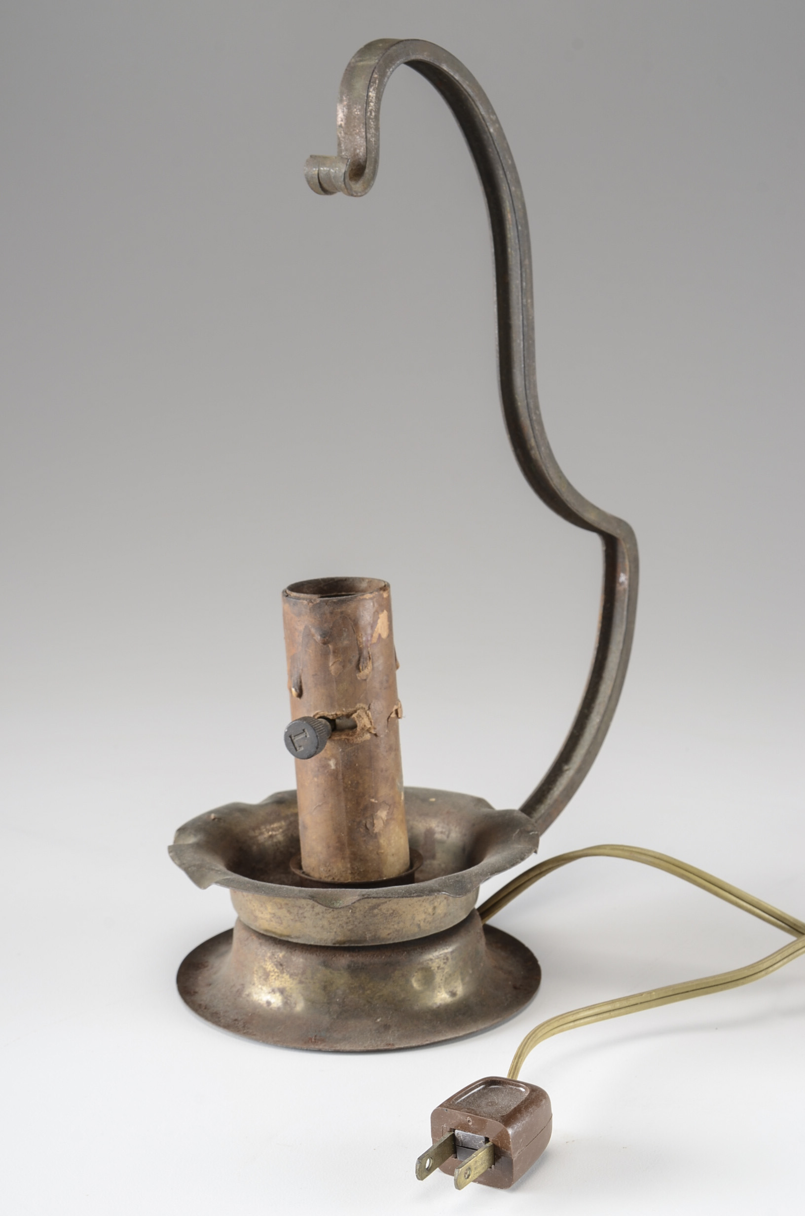 Group of Four Metal Figural Molds and Pair of Vintage Lamps