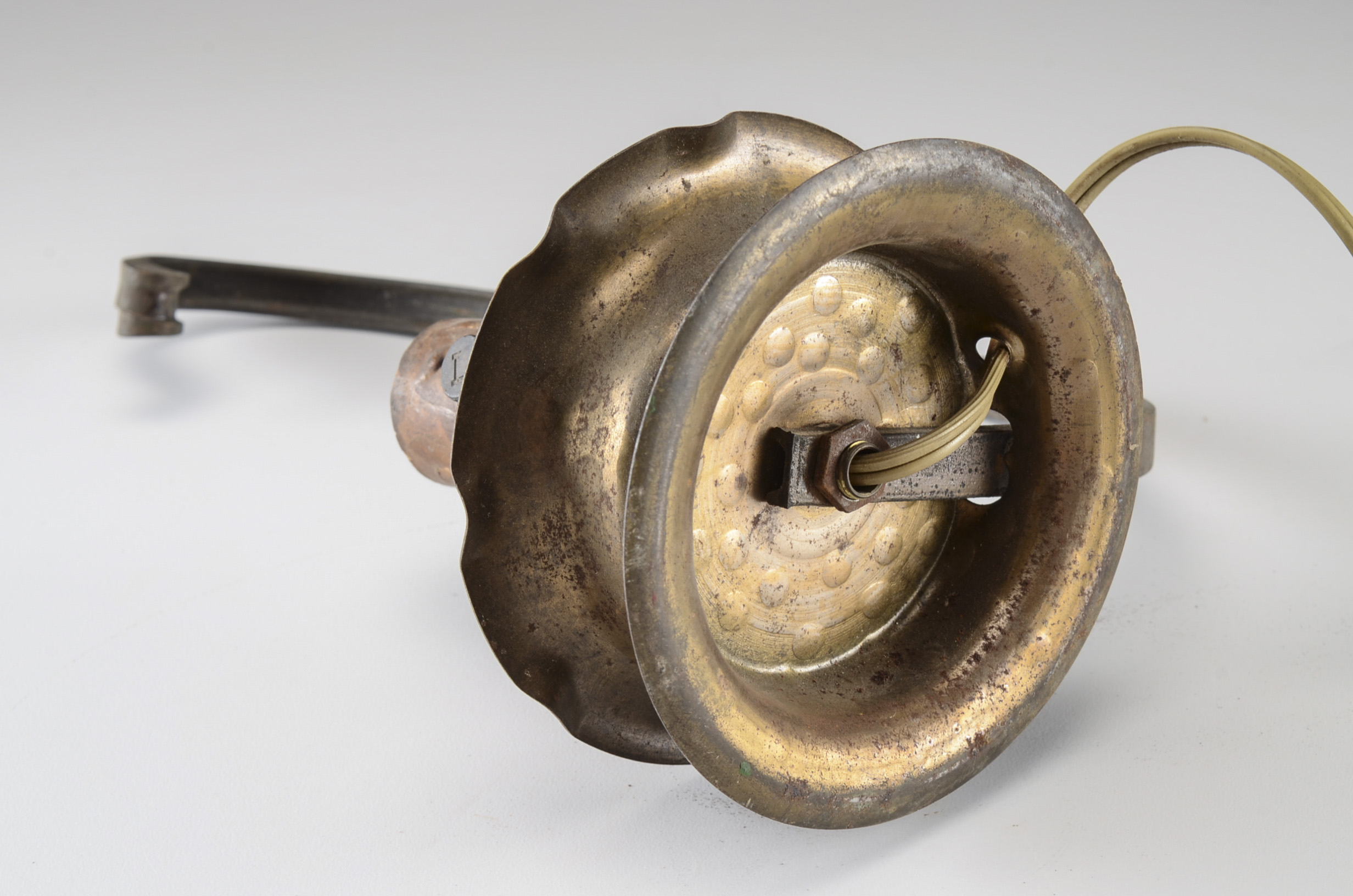 Group of Four Metal Figural Molds and Pair of Vintage Lamps