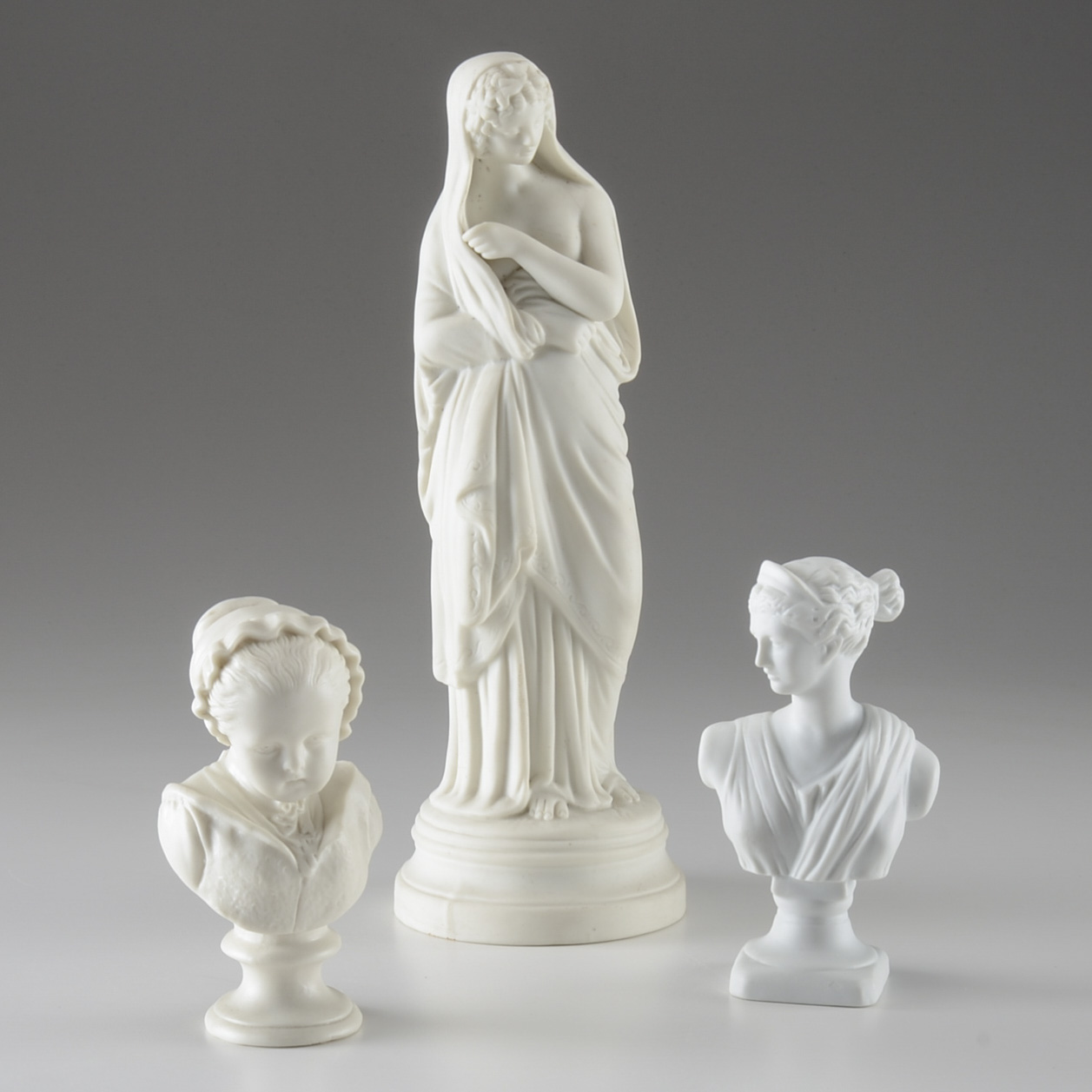 Three Victorian Parian Figurines