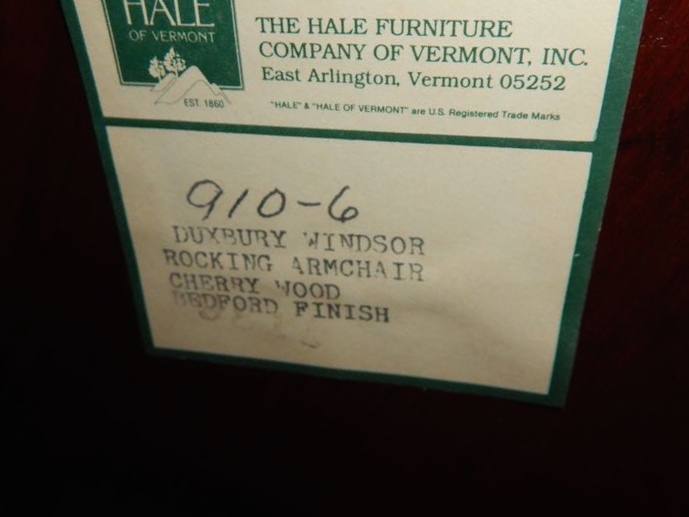 Hale Furniture Company Duxbury Windsor Cherry Rocking Chair