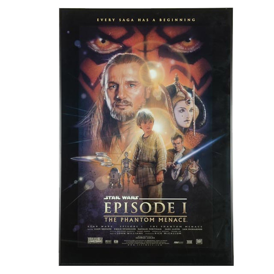 Framed Star Wars Episode I "The Phantom Menace" Promotional Movie Poster