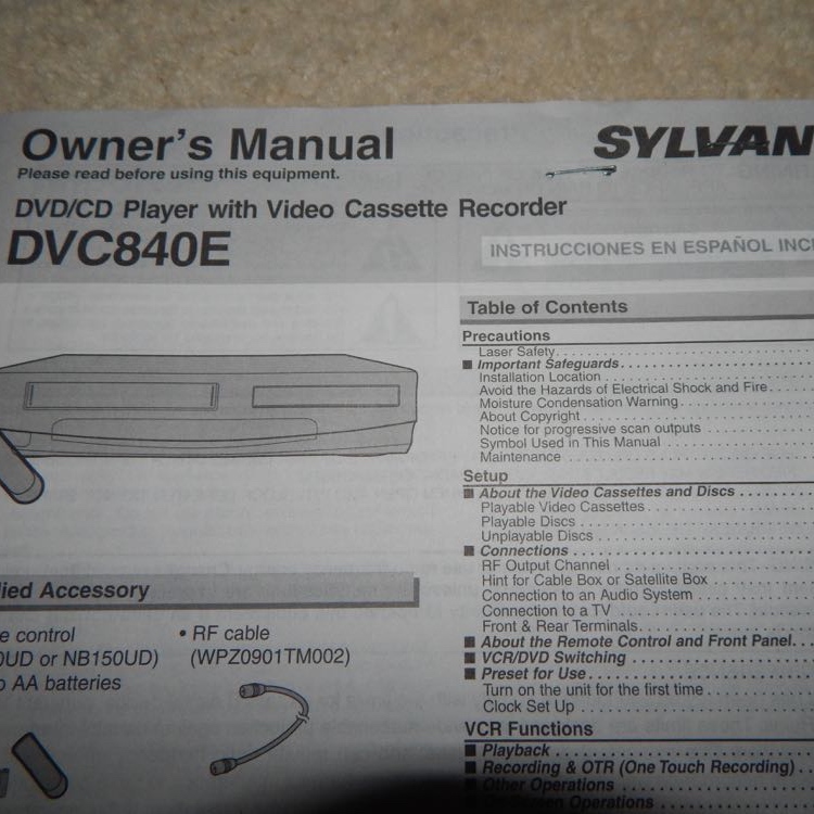 42" LG Plasma Television and Sylvania VHS/CD/DVD Player