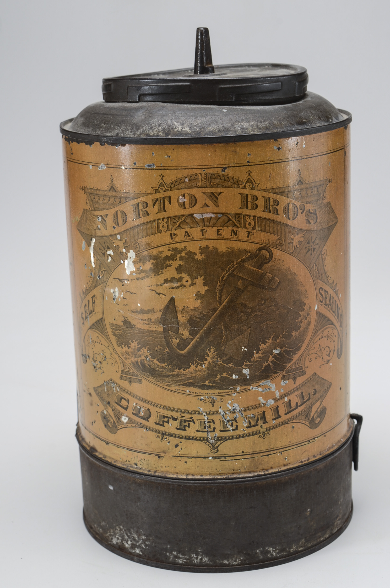 Antique Norton Bro's Coffee Mill Tin Grinder