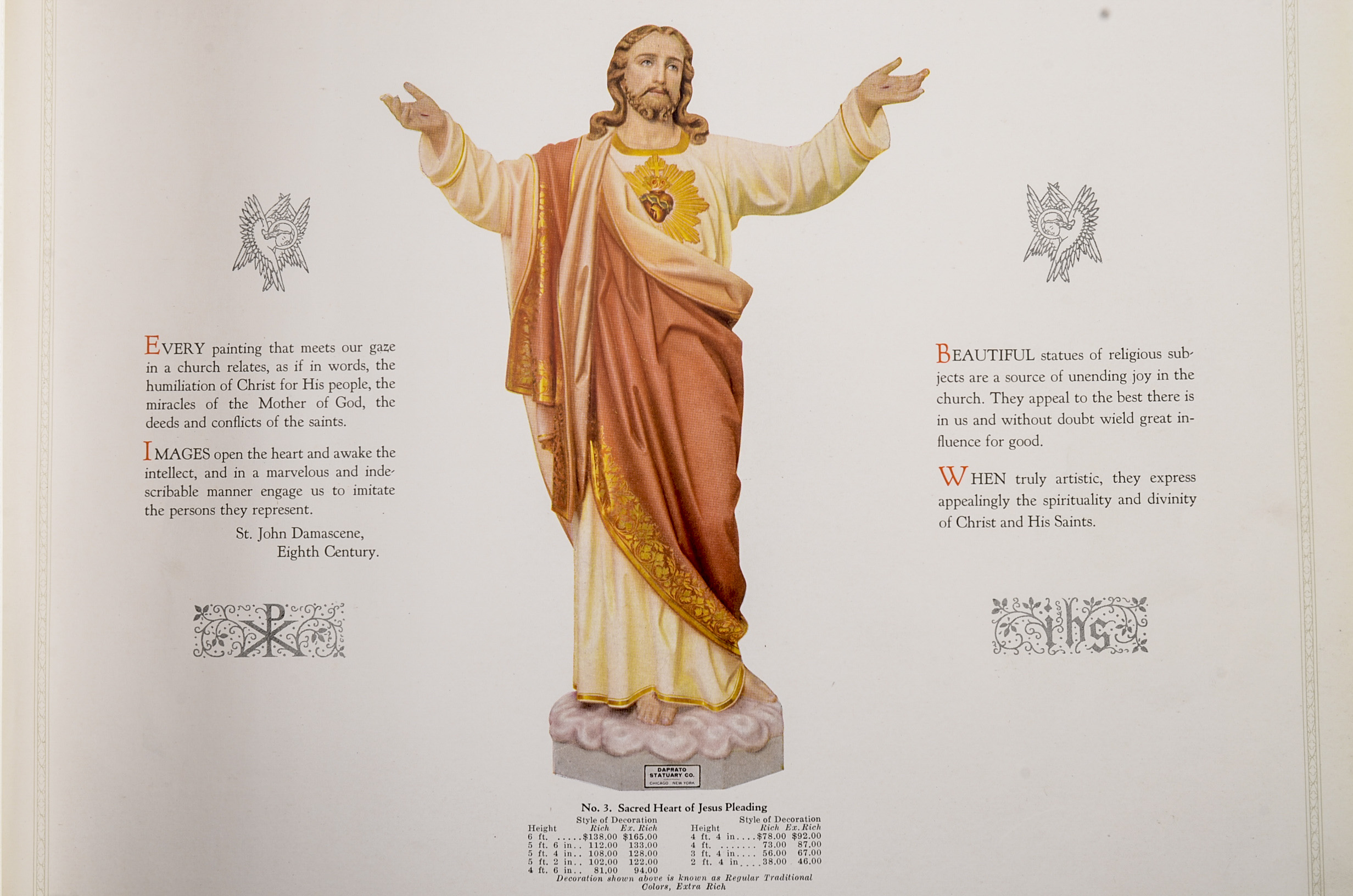 Twentieth Edition "Creations in Ecclesiastical Art" Deprato Statuary Company Catalog