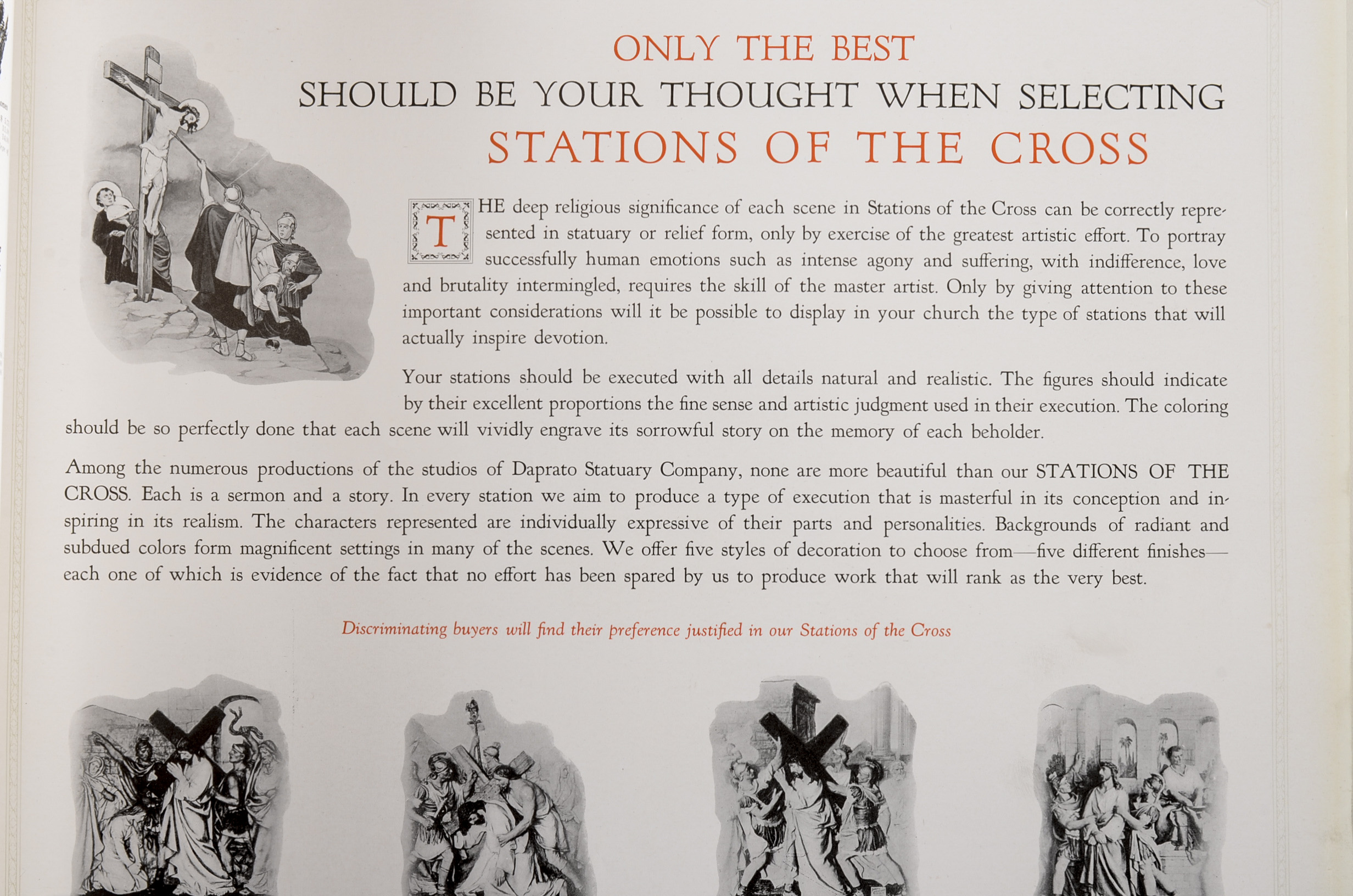 Twentieth Edition "Creations in Ecclesiastical Art" Deprato Statuary Company Catalog