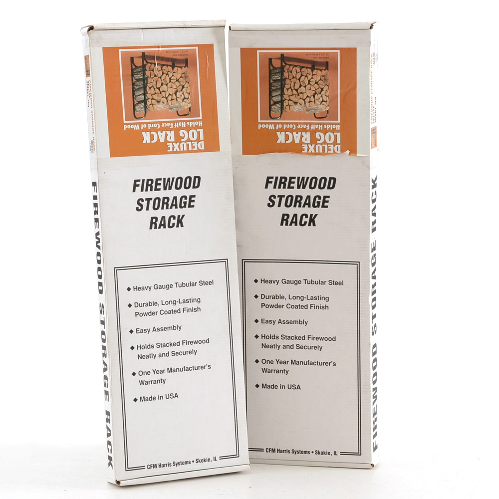 Black Metal Firewood Storage Racks