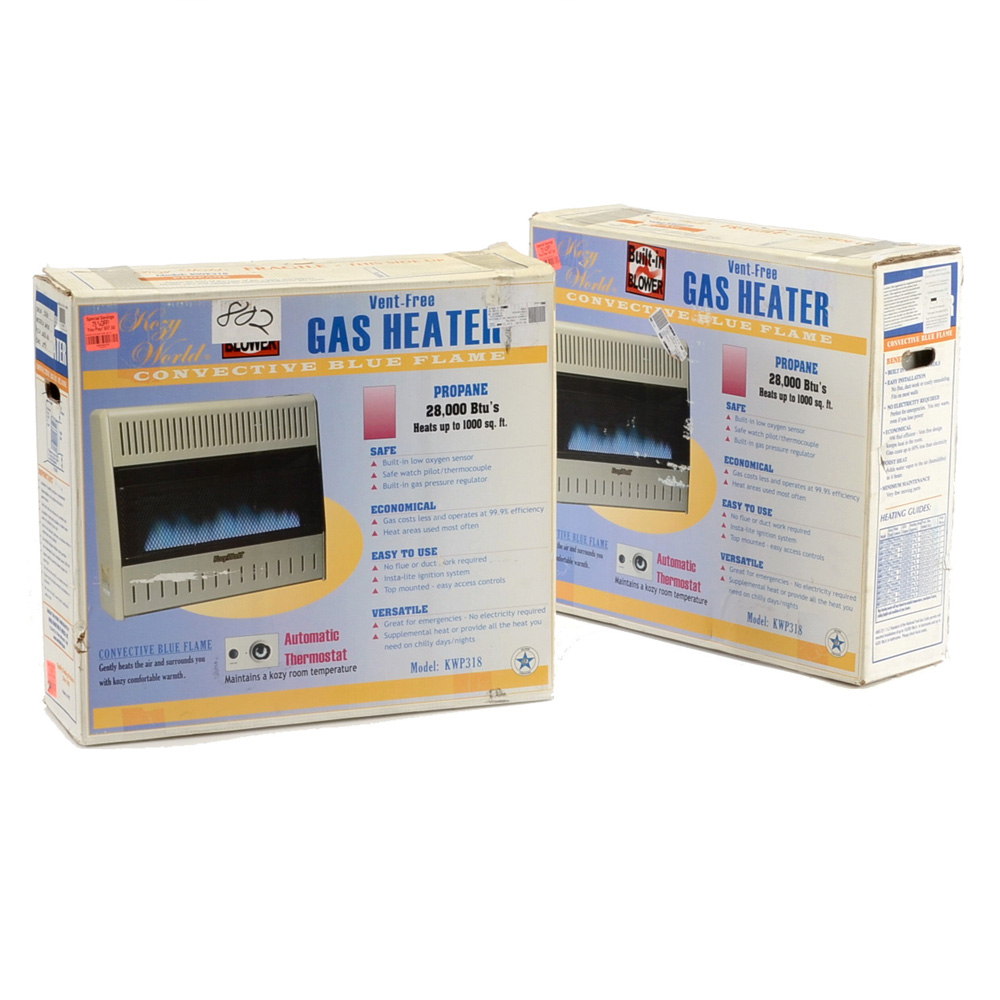 Two Kozy World Vent-Free Gas Heaters Model KWP318