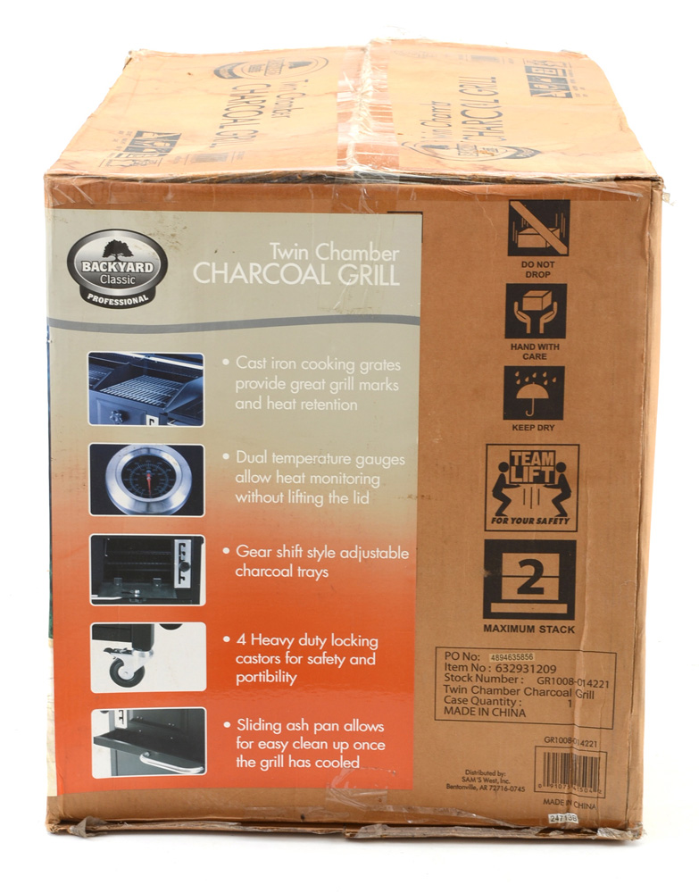 "Backyard Classic Professional" Twin Chamber Charcoal Grill