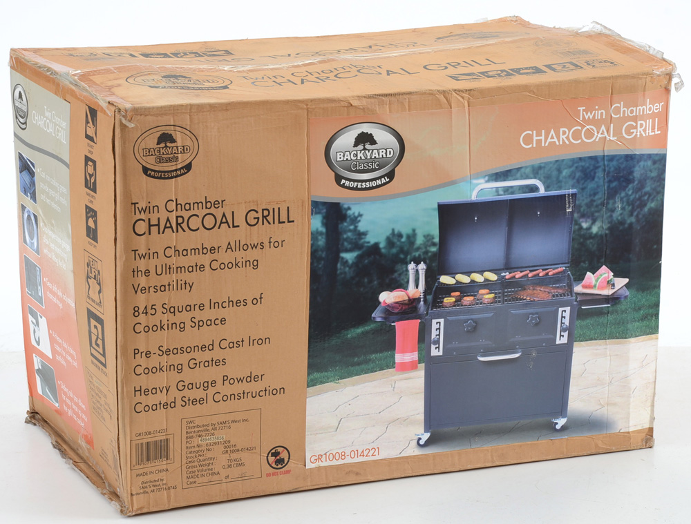 "Backyard Classic Professional" Twin Chamber Charcoal Grill