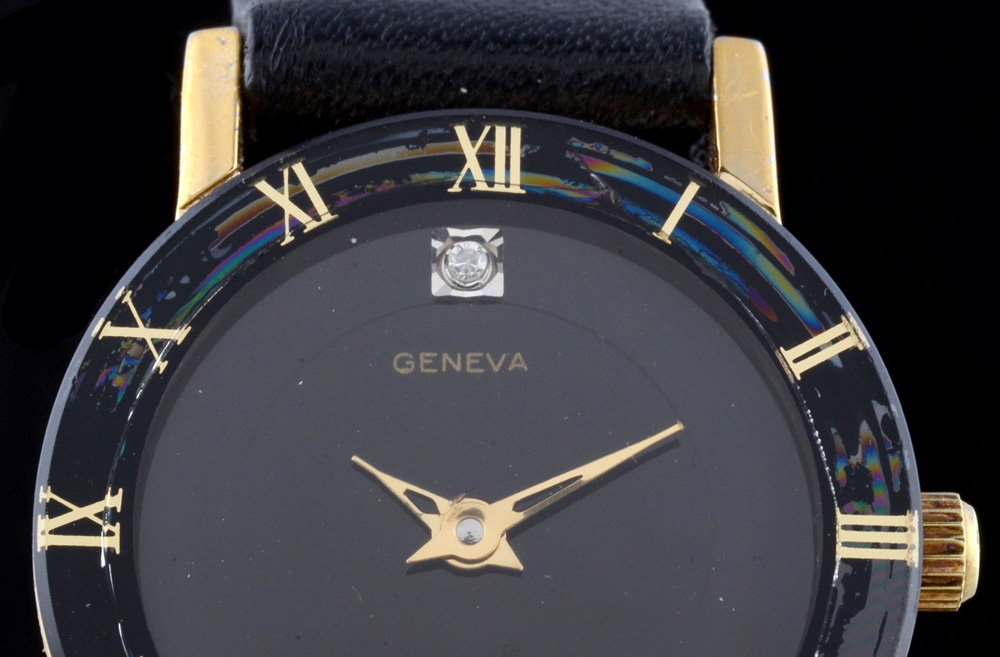 Women's Vintage Geneva Quartz Watch with Diamond Accent