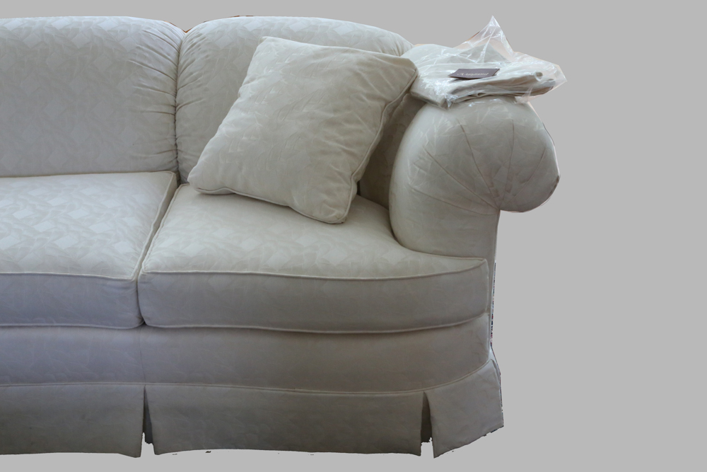 Vanguard Sofa with Ivory Jacquard Upholstery