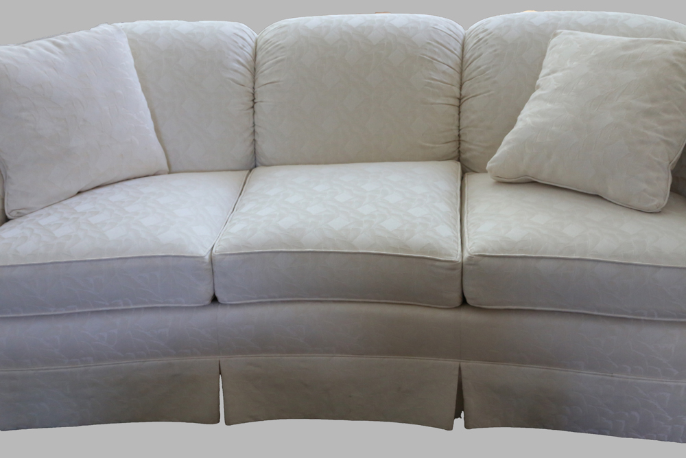 Vanguard Sofa with Ivory Jacquard Upholstery