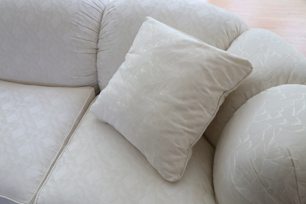 Vanguard Sofa with Ivory Jacquard Upholstery