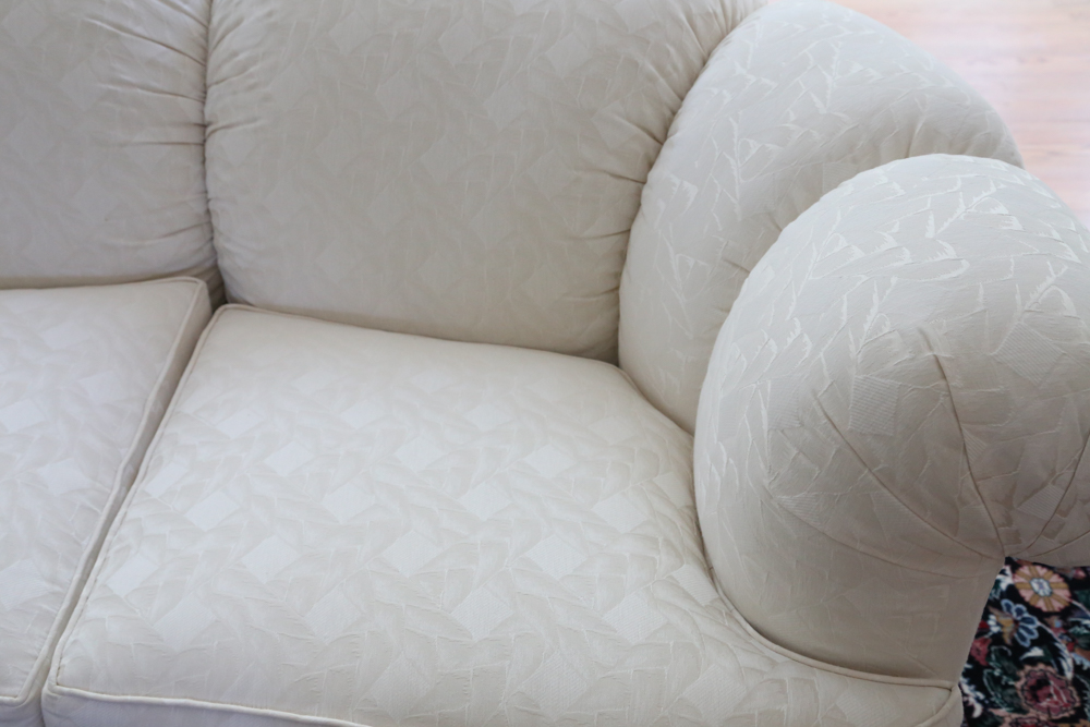 Vanguard Sofa with Ivory Jacquard Upholstery