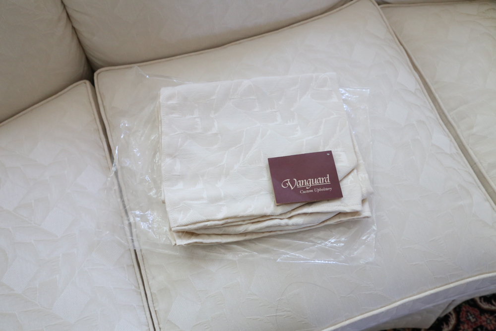 Vanguard Sofa with Ivory Jacquard Upholstery