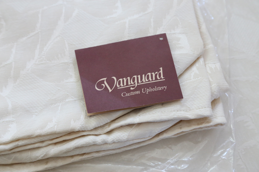 Vanguard Sofa with Ivory Jacquard Upholstery