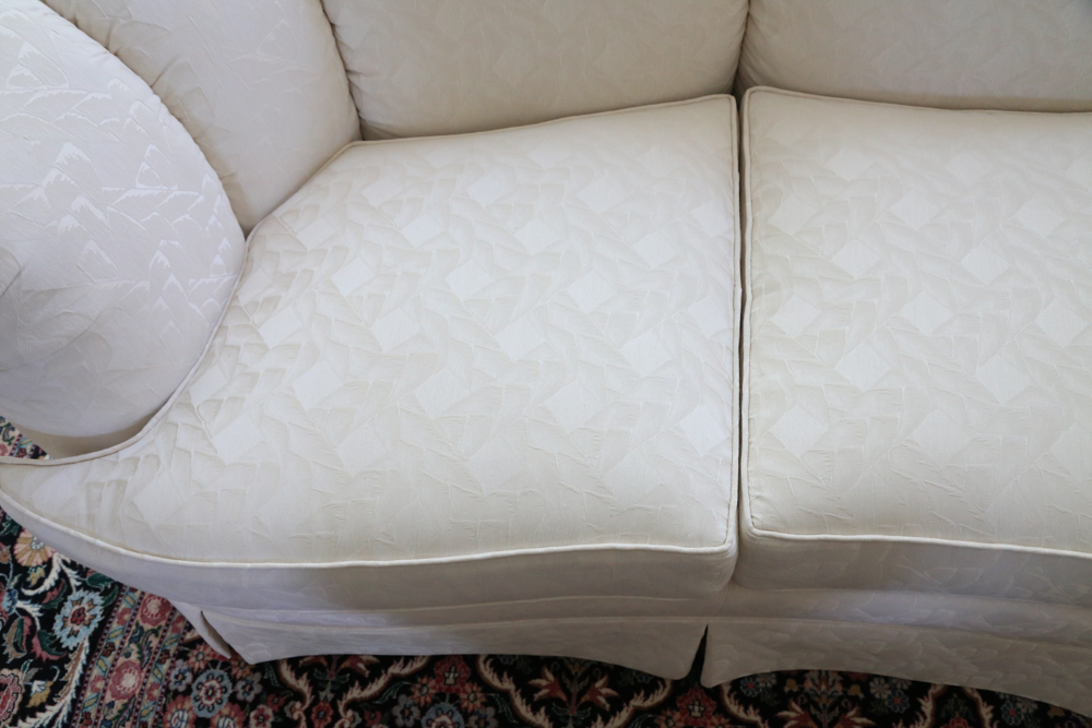 Vanguard Sofa with Ivory Jacquard Upholstery