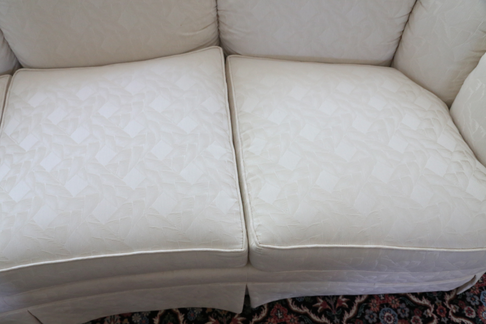 Vanguard Sofa with Ivory Jacquard Upholstery
