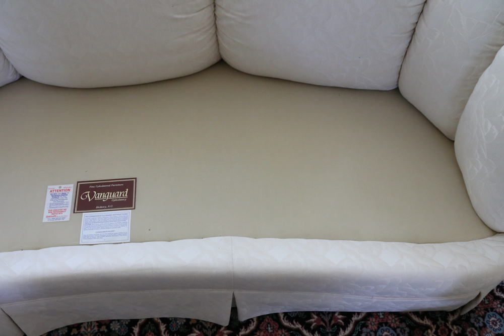 Vanguard Sofa with Ivory Jacquard Upholstery