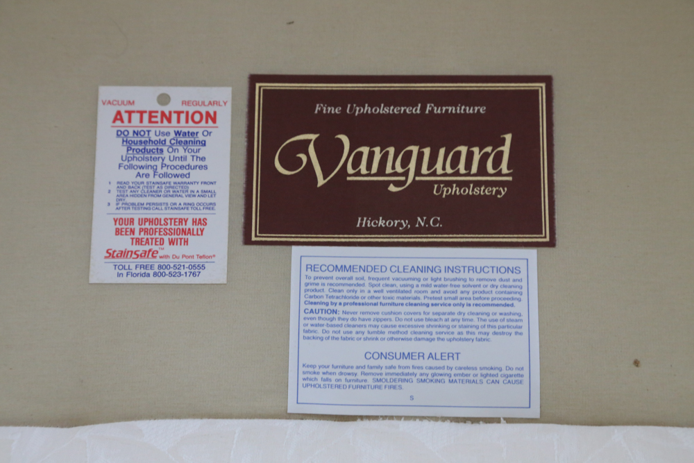 Vanguard Sofa with Ivory Jacquard Upholstery