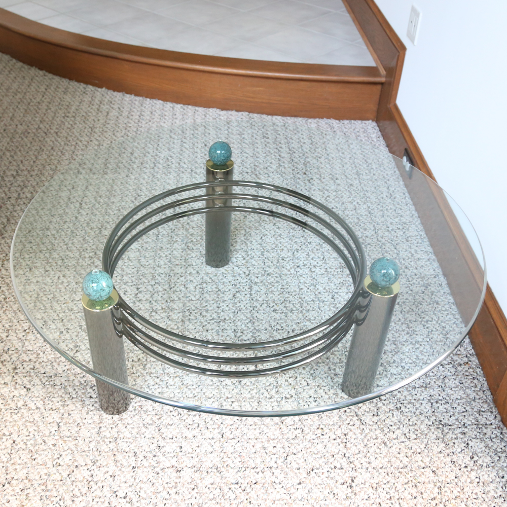 Contemporary Glass Topped Coffee Table