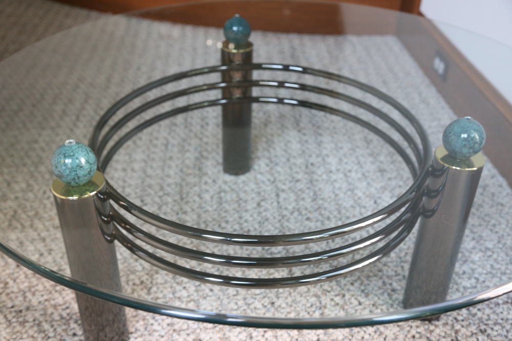 Contemporary Glass Topped Coffee Table