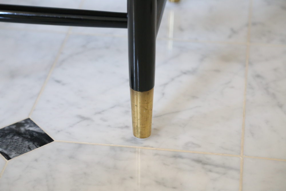 Six Henredon Elan Koa Wood and Black Lacquer Dining Chairs