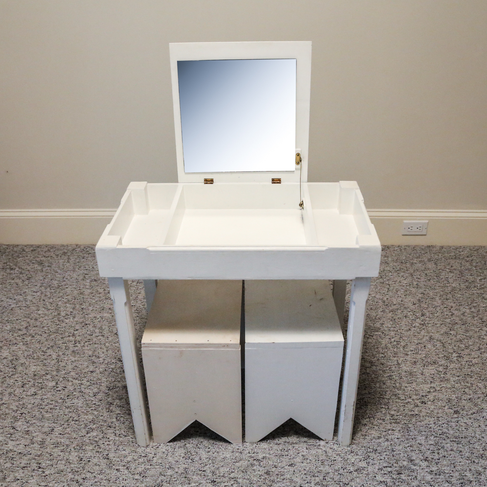 Vintage Child's Vanity with Two Stools