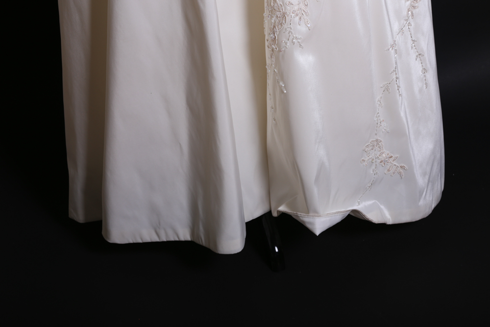 Demetrios Beaded Appliqué Strapless A-Line Wedding Gown