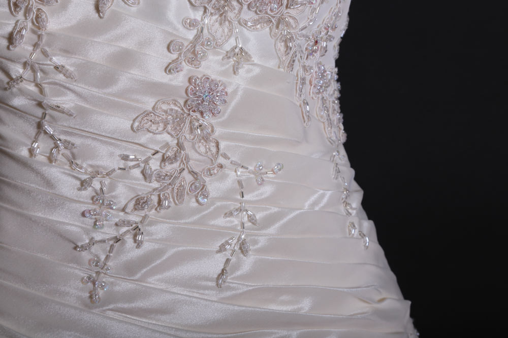 Demetrios Beaded Appliqué Strapless A-Line Wedding Gown