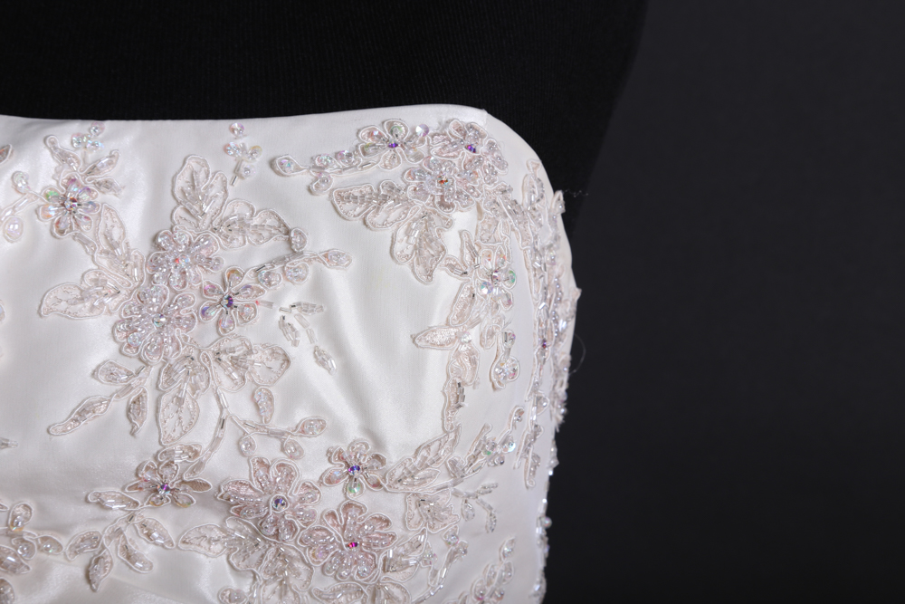 Demetrios Beaded Appliqué Strapless A-Line Wedding Gown