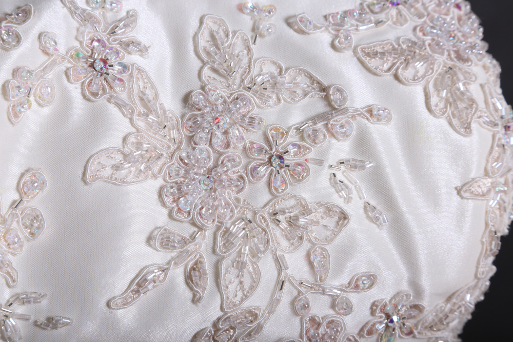 Demetrios Beaded Appliqué Strapless A-Line Wedding Gown