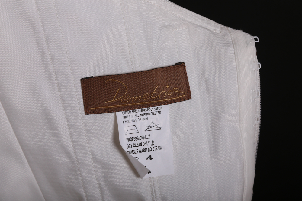 Demetrios Beaded Appliqué Strapless A-Line Wedding Gown