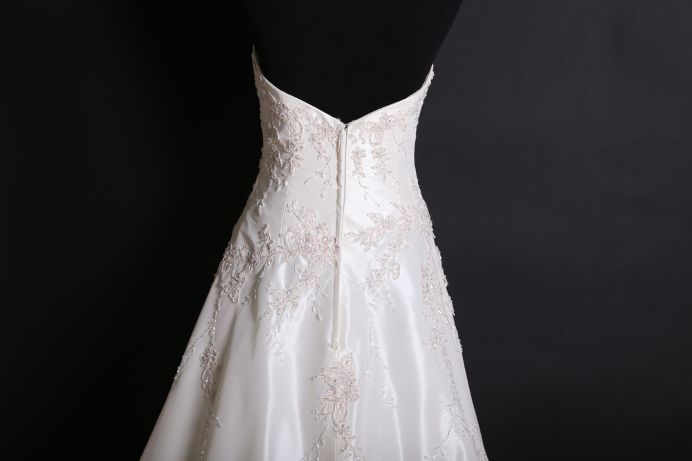 Demetrios Beaded Appliqué Strapless A-Line Wedding Gown