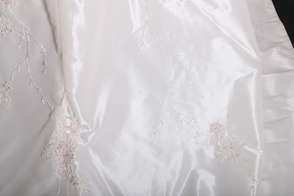 Demetrios Beaded Appliqué Strapless A-Line Wedding Gown