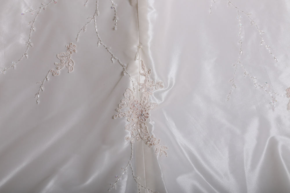 Demetrios Beaded Appliqué Strapless A-Line Wedding Gown