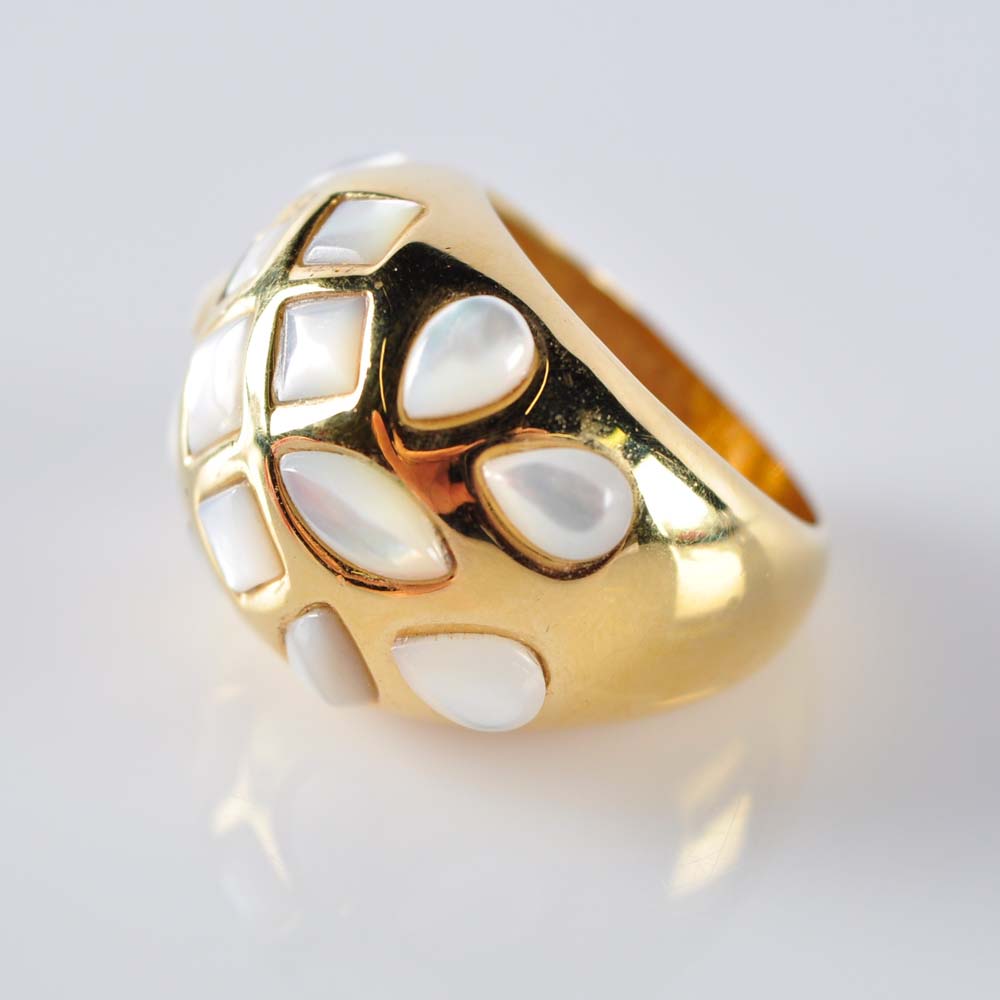 Honeycomb Mother of Pearl Ring