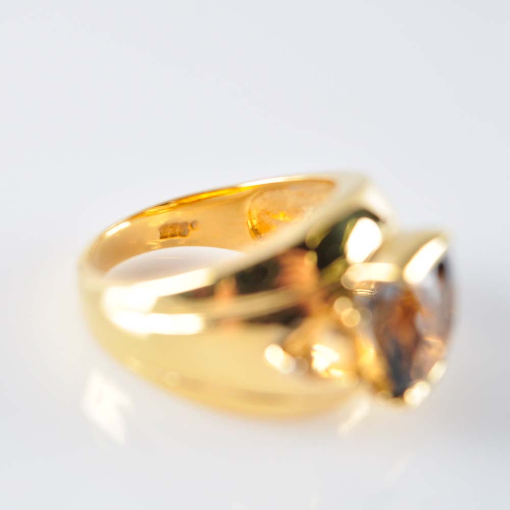 Smoky Quartz and Citrine Ring