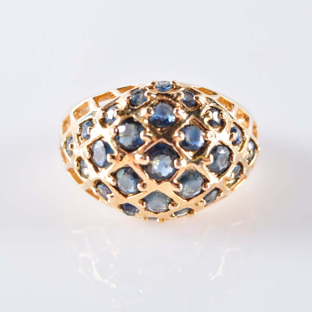 Sapphire Honeycomb Ring
