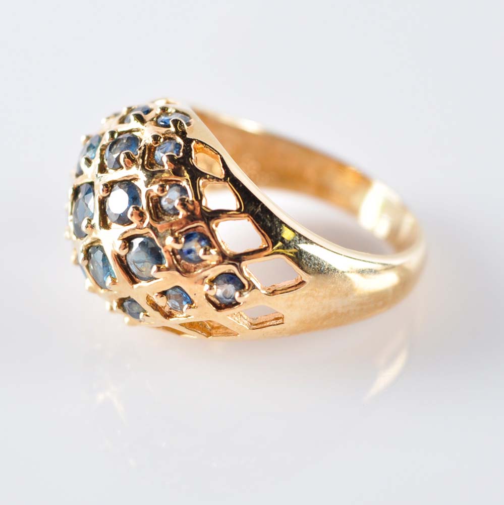 Sapphire Honeycomb Ring