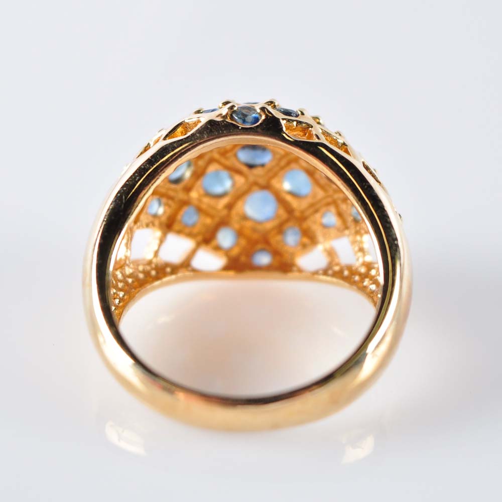Sapphire Honeycomb Ring