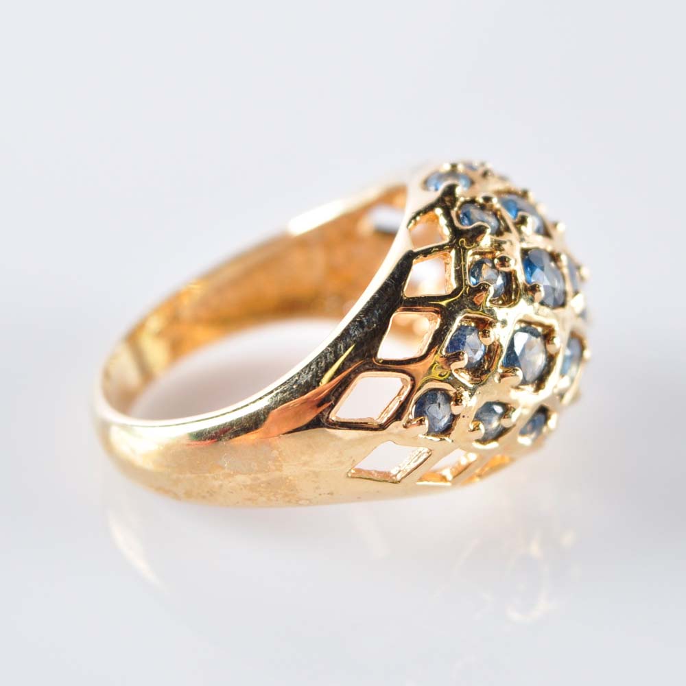 Sapphire Honeycomb Ring