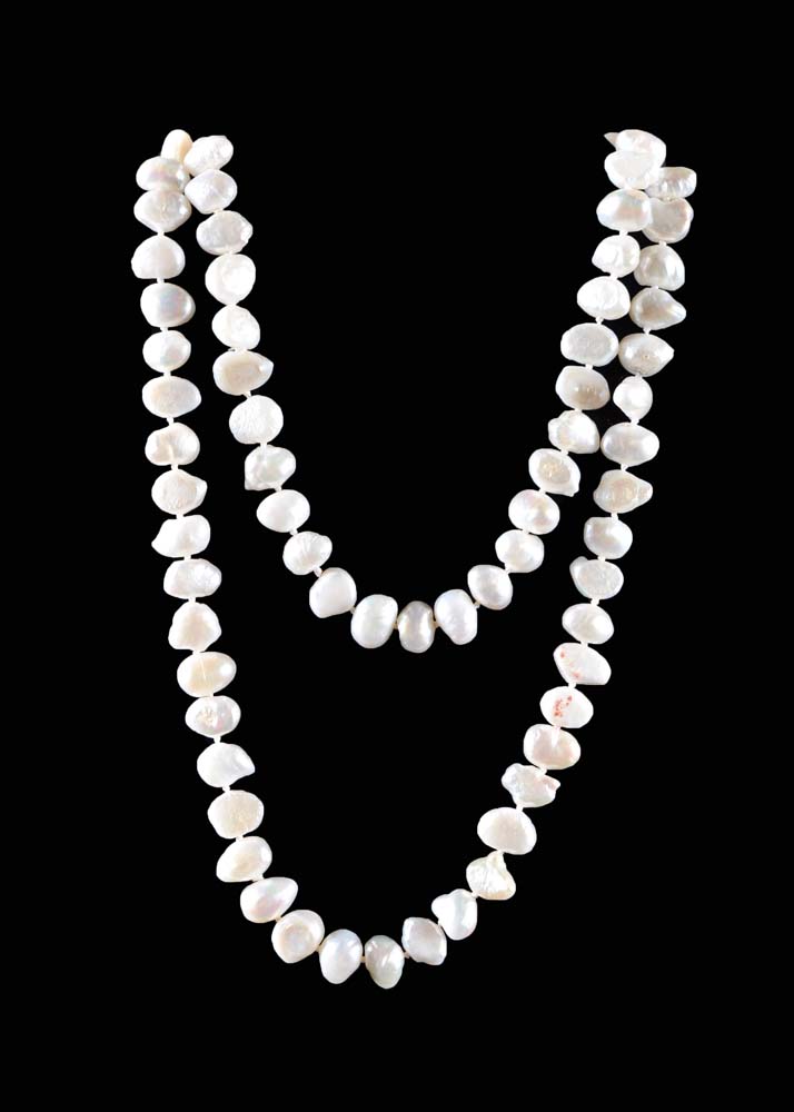 Ornate Gemstone Pendant on Freshwater Pearl Strand