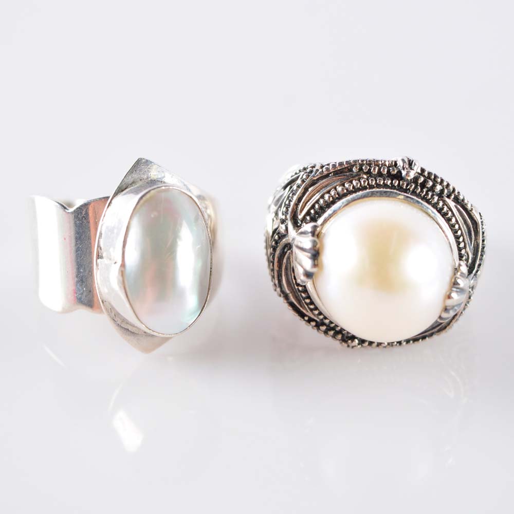 Sterling and Pearl Rings
